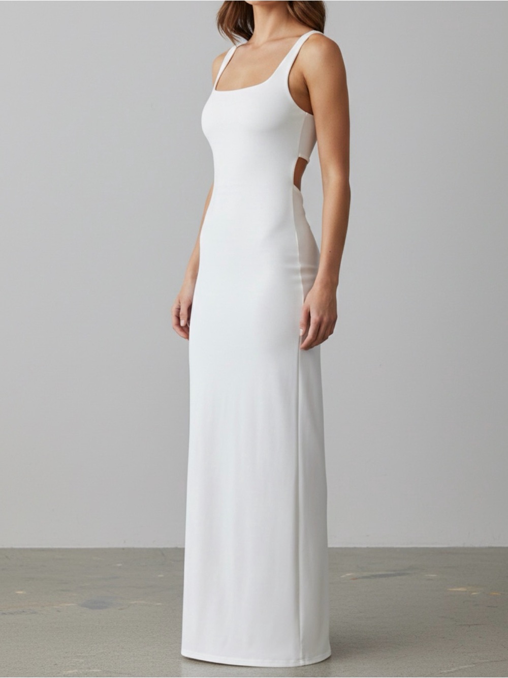 SHEIN Back Slit With Twist Cutout Maxi Dress